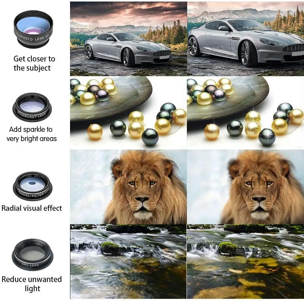 Godefa Phone Camera Lens Kit, 14 in 1 Lenses with Selfie Light for - 71K2US1